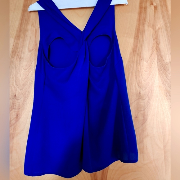 Royal Blue Tank top with cross-back detail - Picture 2 of 5